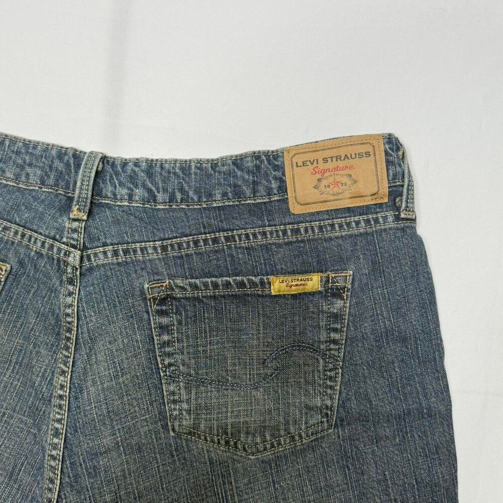 Levi Strauss Signature 100% Cotton Jean Shorts 16 Regular Straight Blue - Picture 3 of 8